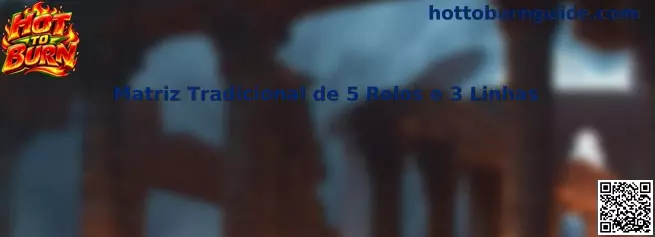 Demonstração da Matriz Tradicional de 5 Rolos e 3 Linhas em jogo clássico Hot To Burn